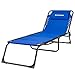 KingCamp Chaise Lounge Removable Pillow 3-Position Adjustable Chair Folding Patio Recliner for Camping Pool Beach Outdoor, Supports 300lbs, Blue, One Size