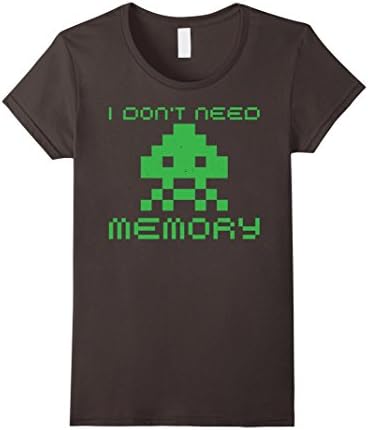 Womens Retro Gamer T Shirt I Don't Need Memory Medium Asphalt