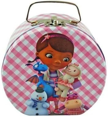SMJAITD Disney Doc McStuffins Semi-Round Shaped Metal Tin Carrying Case - Lunch Box, Storage