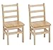 ECR4Kids Three Rung Ladderback Chair, 14in Seat Height, Classroom Seating, Honey, 2-Pack