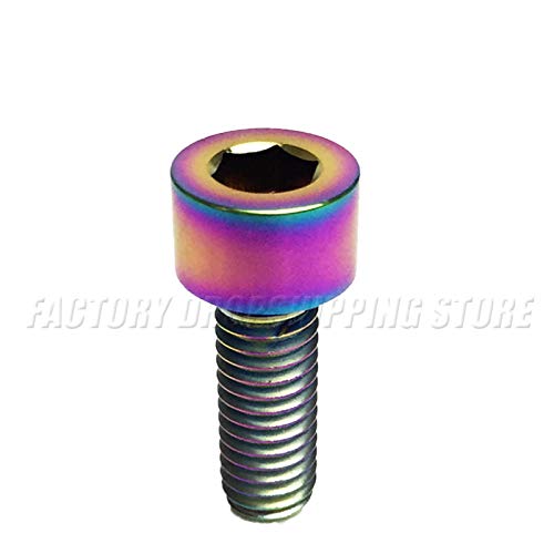 Ochoos Ti M6 X 10 16 18 20 25 30 35 40 45 50 65 mm Stigma Bolts Titanium Screw for Road Bike/MTB Bicycle Seatpost Brake Headset - (Color: Rainbow, Thread Diameter: M6, Length: 65mm) - Thumbnail 5