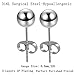 Feramox 316L Stainless Steel Stud Earrings Round Ball Earrings for Men Women Assorted Colors 6 Pairs (4mm)