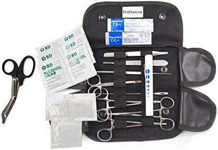 20 Pc + Matching EMT Shears, Tactical Black First Aid Tactical Kit Military Molle Pouch Universal BOB - Ideal for Camping, Firefighters, EMT, First Responders, Police and Military