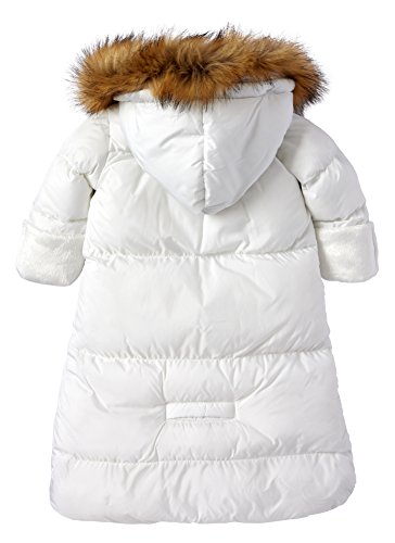 Cremson Girls Boys Newborn Infant Baby Puffer Carbag Pram Bag Snowsuit Bunting - Cream (Size 0/6M)