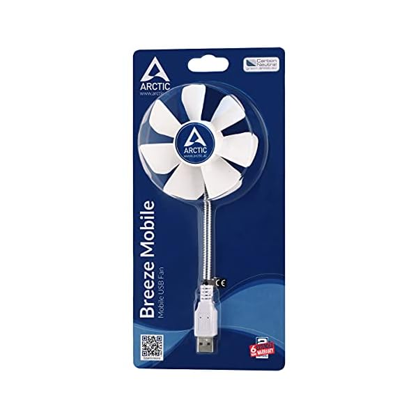 ARCTIC-Breeze-Mobile-Mini-USB-Desktop-Fan-with-Flexible-Neck-Portable-Desk-Fan-for-Home-Office-Silent-USB-Fan-Fan-Speed-1700-RPM-White ARCTIC Breeze Mobile - Mini USB Desktop Fan with Flexible Neck, Portable Desk Fan for Home, Office, Silent USB Fan, Fan…