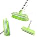 MEIBEI Floor Scrub Brush with Rubber Blade-54 Inches, Stiff Bristles Deck Brush with Adjustable Long Handle, Ideal for Cleaning Kitchen, Bathroom, Garage, Yard and Patio