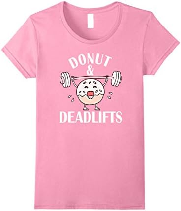 Womens Donut and Deadlifts Tshirt Small Pink