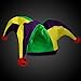 Windy City Novelties LED Light-Up Velvet Mardi Gras Jester Hat – Colorful Unisex Party Accessory with Glowing Red LEDs for Parades, Festivals, Raves, and Concerts