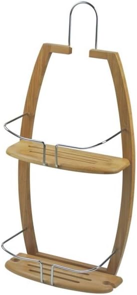 Modren Design Bamboo and Metal Shower Caddy