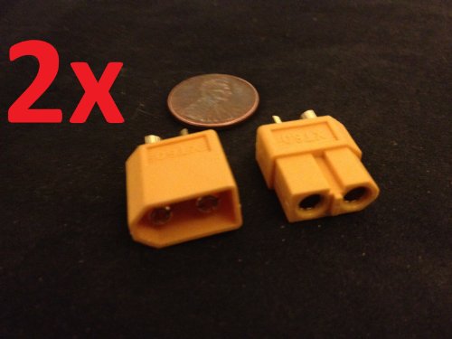 2 Pairs Xt60 Male & Female Bullet Connectors Plugs for Rc Hobby Lipo Battery C1