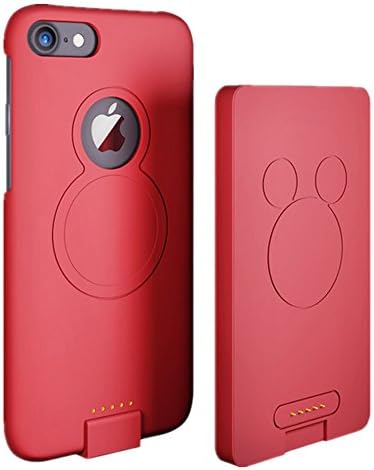 Magnetic Smart Battery Case,Jopuzia Slim Rechargeable Protective Portable Charging Case-Wireless Detachable Battery&amp;Case for iPhone6 plus/6s plus/7 plus/8 plus 5.5" with 5000mAh Capacity Case(Red)