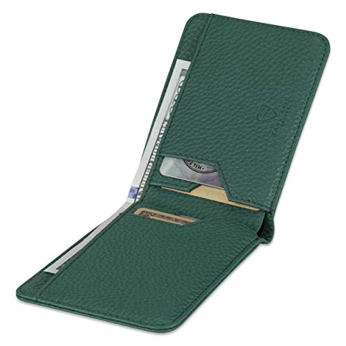 Vaultskin MANHATTAN Slim RFID Blocking Bifold Leather Wallet for Men - Minimalist Front Pocket Card Holder, Holds 9 Cards & Cash, Premium Italian Leather