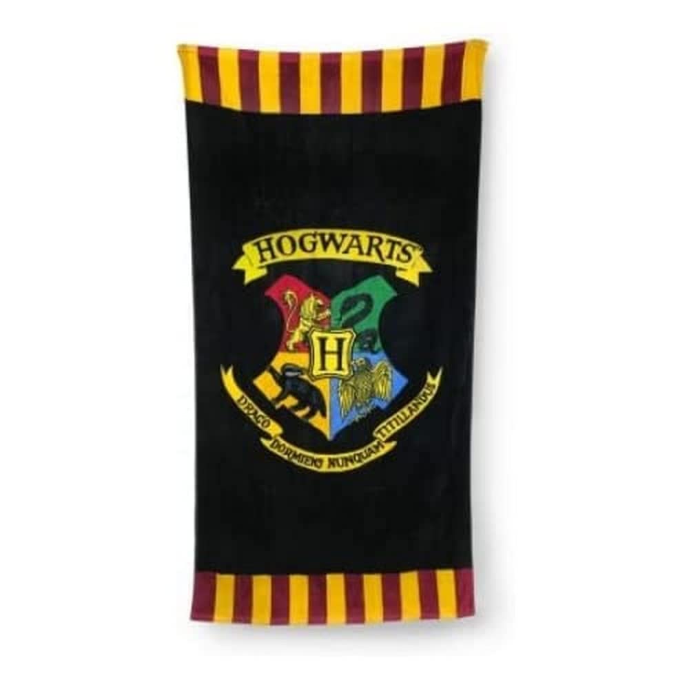 Groovy Uk Harry Potter Hogwarts Bath/Beach Towel, 150 cm Length x 75 cm Width, Black