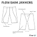 Flow Accelerate Swim Jammers - Size 21 to 32 Swimming Jammer Shorts for Boys in Black, Navy, and Blue (30, Black Crescents)