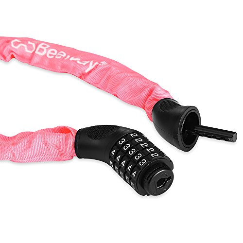 image for Beeway Bike Lock, Combination Bicycle Chain Lock, Heavy Duty Resettabl