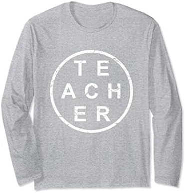 Unisex Stylish Teacher Long Sleeve T-Shirt XL: Heather Grey