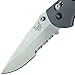 Benchmade - Griptilian 551-1 Knife, Serrated Drop-Point, Satin Finish, Gray Handle