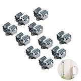 NUOLUX Mop and Broom Holder Wall Mounted Garden Storage Rack 5pcs (Grey)