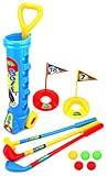 Champion Sport Children Kid's Toy Golf Golfing Playset w/ 5 Balls, 3 Clubs, 2 Practice Holes, 2 Flags (Colors May Vary)