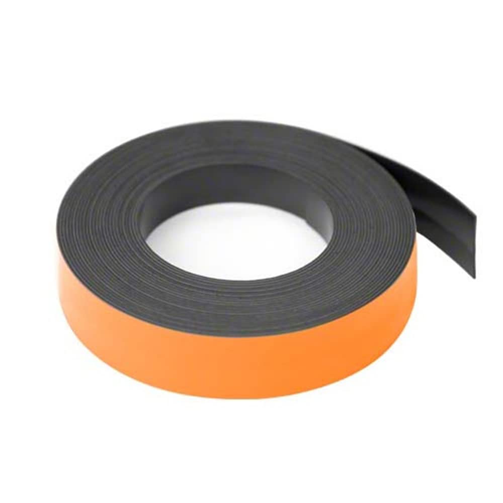 MagFlex® Lite Flexible Matt Orange Magnetic Gridding Tape for Whiteboards, Noticeboards or Filing Cabinets - 25mm Wide - 5m Length