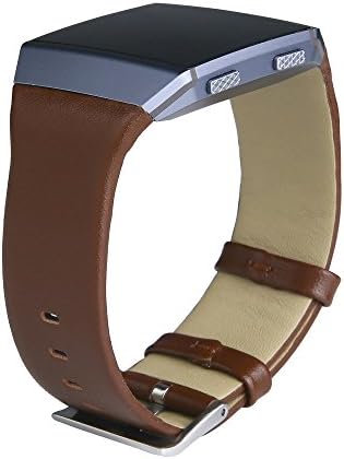 YPYS Replacement Leather Strap for Fitbit Ionic watch Band Brown Small