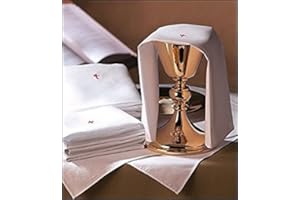 AUTOM White 100% Cotton Alter Linen with Embroidered Red Cross 17" Cotton Corporal