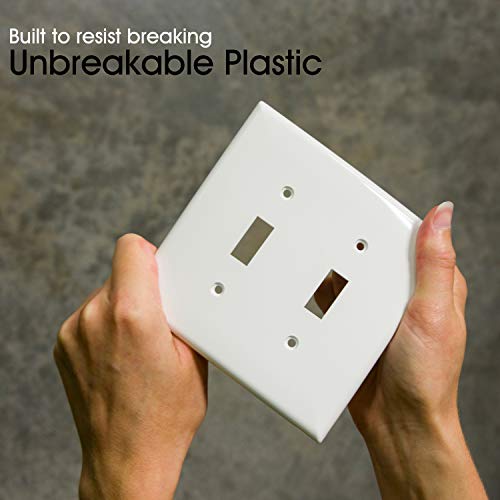 image for Power Gear Double Oversized Wall Plate Cover, 2 Gang, Unbreakable Face