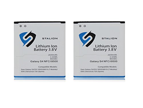 Galaxy S4 Battery : Stalion® Strength Replacement 2600mAh Li-Ion Battery for Samsung Galaxy S4 [24-Month Warranty] 2X Batteries (2-Pack) with NFC Chip + Google Wallet Capable