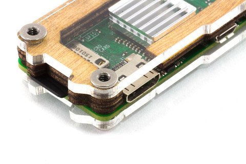 Zebra Zero for Raspberry Pi Zero - Wood T2 - with Heatsinks