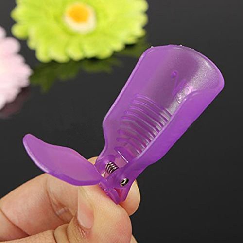 Sanwood Professional 10pcs Durable Reusable Plastic Nail Art UV Gel Polish Soak Off Remover Wrap Cleaner Clip Cap Tool (Purple)