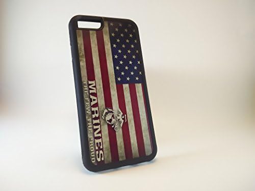 OrangeBirds USMC Marine Corps Hard Rubber Protective Case for iPhone 6 6S - iPhone 6/6s 4.7" Hybrid Rubber Black Case