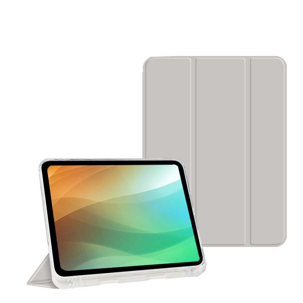 BXGH iPad Pro 11 Inch Case 2022(4th Gen)/2021(3rd Gen) with Pen Holder, Trifold Stand Smart Case with Soft TPU Backing, Auto Wake/Sleep (Grey)