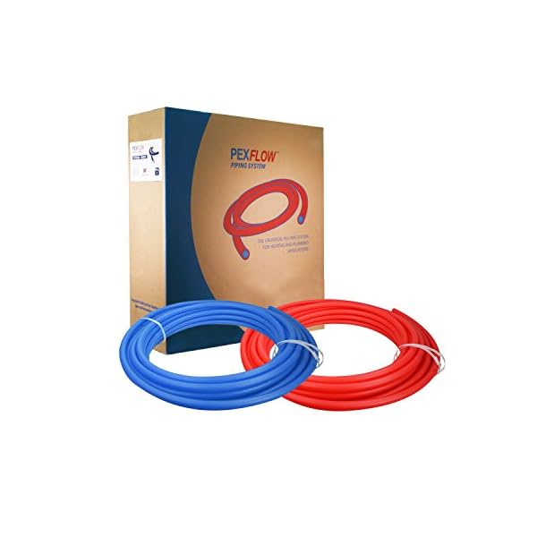 Pexflow Pex Tubing Kit with 1/2 Inch x 100' Coil Red and Blue Potable Water Pex Tubing Combo - Image 5