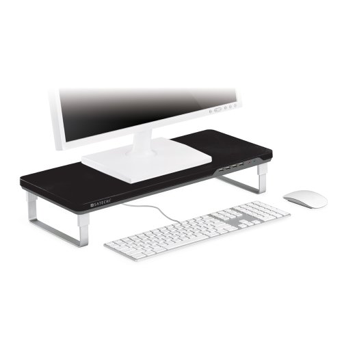Satechi F3 Smart Monitor Stand with 4 USB 3.0 Ports and Headphone/Microphone Extension Ports - Compatible with 21.5-Inch iMac, MacBook Pro, MacBook, Dell, PC, Samsung and more (Black) - Thumbnail 5
