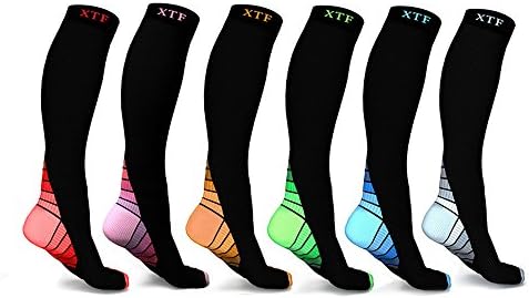6 Pairs - Unisex Sports Compression Socks (LARGE / EXTRA LARGE)