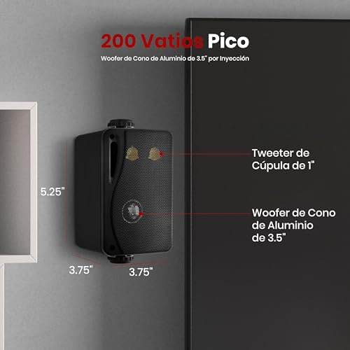 Pyle bocinas para exteriores e interiores 3 vías - 3.5” 200W impermeables grado marino, carcasa ABS resistente, uso en casa, bote, alberca, jardín