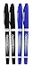 I-N-C Optimus 4 Felt Tip Fine Point Pens 3 Black/3 Blue - No Bleed Ink