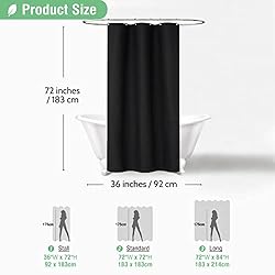 Dynamene Stall Black Fabric Shower Curtain - Waffle