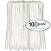 Tarvol Nylon Zip Ties (Pack of 100) 8 Inch with Self Locking Cable Ties (White)