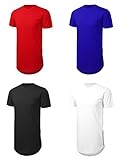 JD Apparel Men's Hipster Hip Hop T-Shirt with Side Zipper Trim