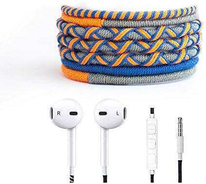 Crossloop Designer Series 3.5mm Universal in-Ear Headphones with Mic and Volume Control (Grey, Orange & Blue)