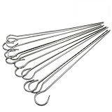 Flat Metal Grilling Skewers, 304 Stainless Steel BBQ Sticks,Reusable BBQ Sticks Barbecue Skewers Set Of 12