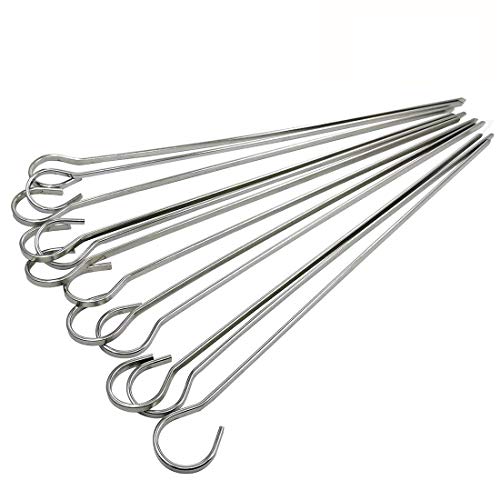Flat Metal Grilling Skewers, 304 Stainless Steel BBQ Sticks,Reusable BBQ Sticks Barbecue Skewers Set Of 12