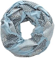 ORIGINAL INFINITY - Hand Printed - Gray Flowers on Cornflower Blue