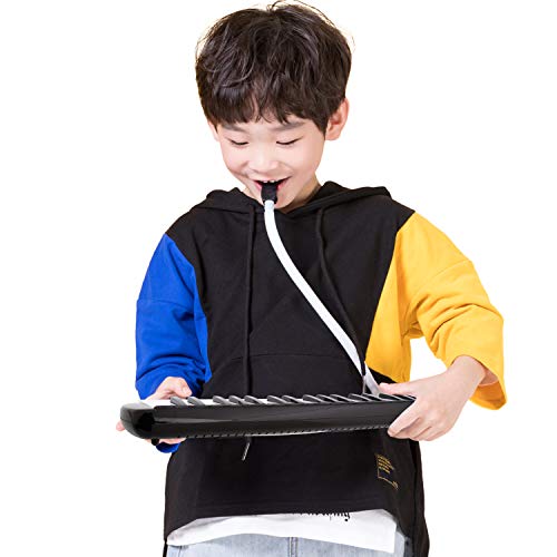 JDR Melodica instrument 37 Keys Piano Style Keyboard Standard Tone with 2×Mouthpiece 2×Tube Music Book Case for Kids Music Gift - Thumbnail 5