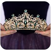 Teyglen Gold Crystal Wedding Tiara for Women Royal Princess Rhinestone Queen Crown Headband for Brithday Pegeant Party Prom Bridal Crown Tiara Hair Jewelry