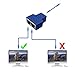 HUACAM RJ45 Splitter Adapter 1 to 2 Female Port CAT 7/ CAT 6/CAT 5 LAN Ethernet Socket Splitter Connector Adapter,Navy Blue-2 Packs