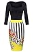 FINEJO Women's Vintage 3/4 Sleeve Office Work Business Party Bodycon Dress