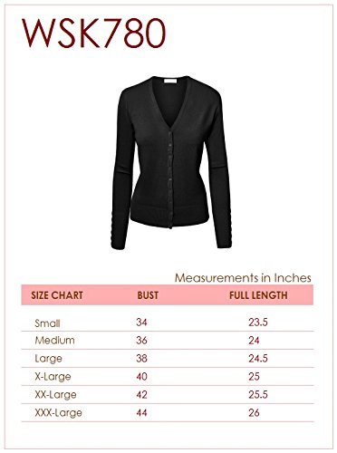 image for Made By Johnny MBJ WSK780 Womens Keep It Classic V Neck Cardigan M Dar