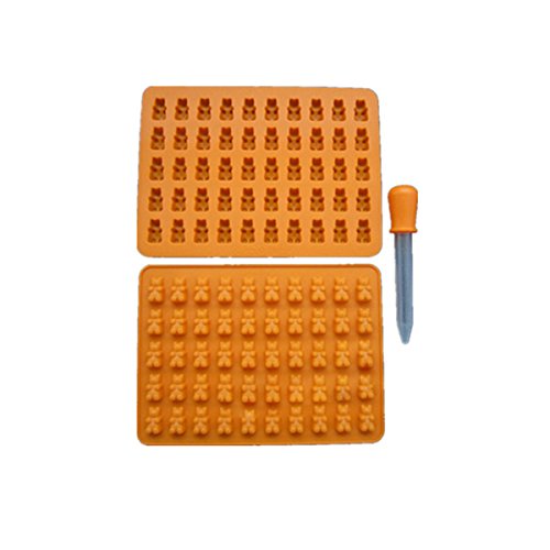 CH Candy Silicone Molds & Ice Cube Trays, Bear Shape Gumdrop Jelly Molds, Chocolate Molds, Gummy Candy Molds (Orange)